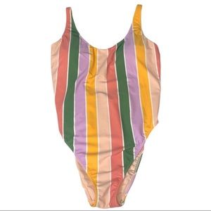 Hollister High-Leg Scoop One-Piece Swimsuit striped